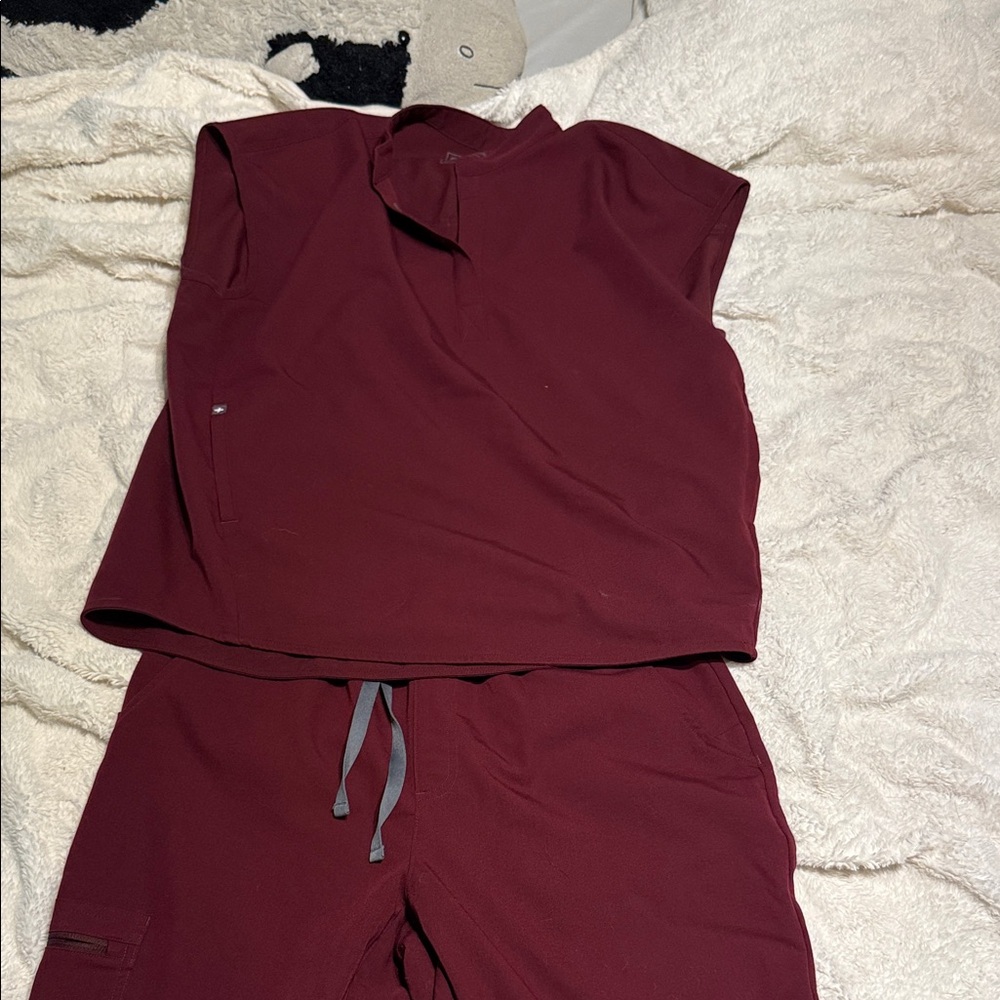 Figs Women's Top in Burgundy
